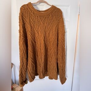 Free People Women’s Mustard Knit Sweater Oversized